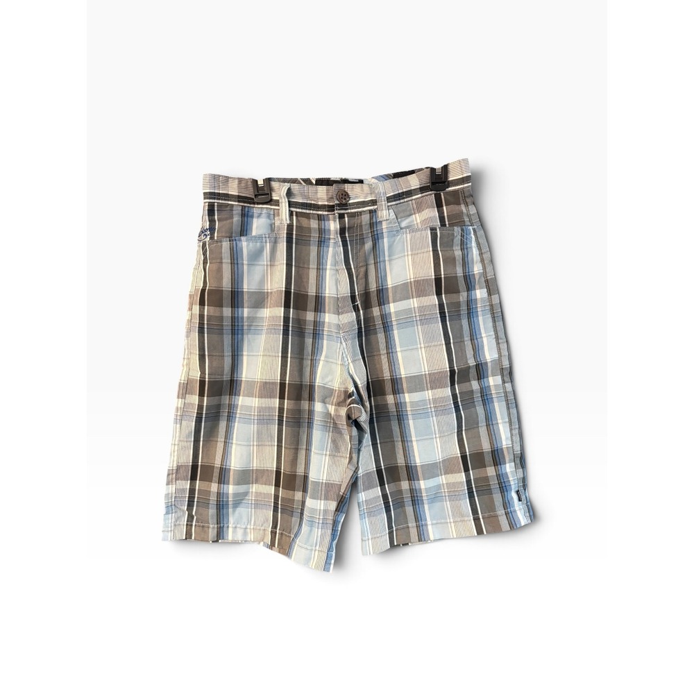 Billabong Mens Plaid Shorts Blue Grey Black Built to Thrash Size 32 M209CKEM